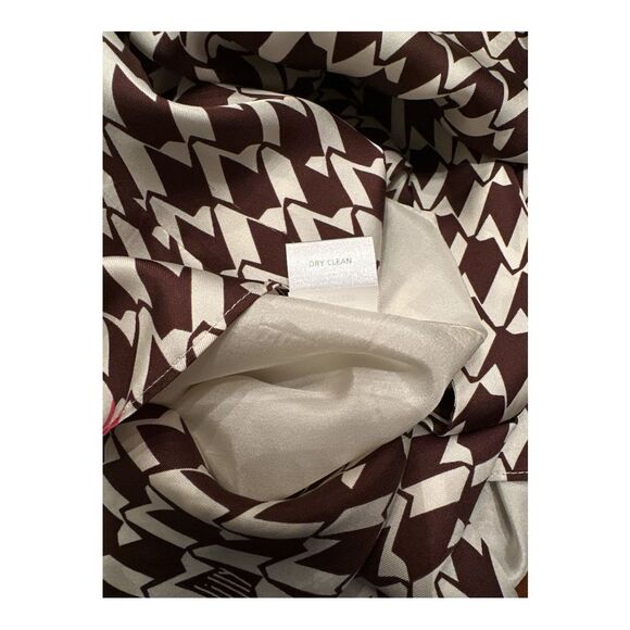 Lilly Pulitzer Sleeveless Brown / Pink Geometric Print Silk Dress With Pockets 4 - Picture 11 of 13